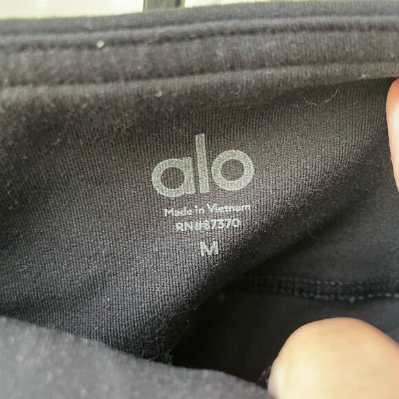 Alo Yoga Black Mesh Moto Leggings M - Picture 6 of 6